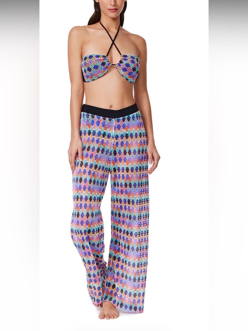 Profile By Gottex Retro Riviera Netted Crochet Beach Pant Cover Up